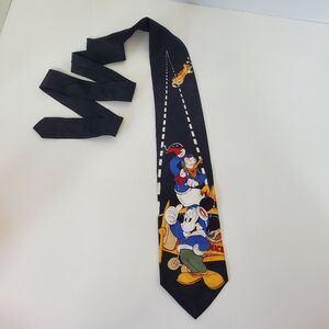 Vintage Mickey Unlimited Disney Silk Tie with Airplane and Donald Duck